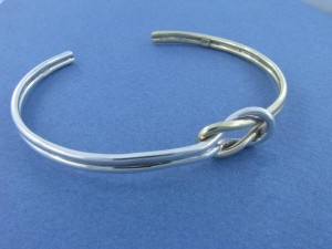 Two Tone Gold Love Knot Bangle  