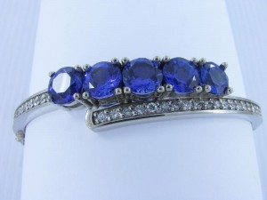 Tanzanite and Diamond White God Bangle