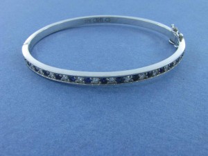 White Gold and Diamond Bangle