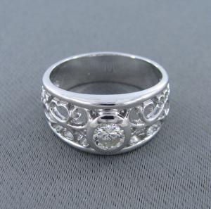 Unique Filigree Diamond ring