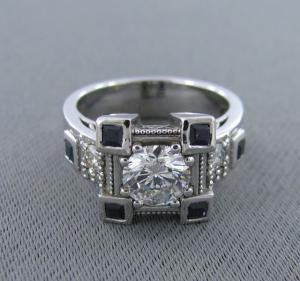 Unique Diamond and Sapphire Ring