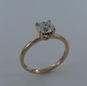 Fine Rose Gold Solitaire Diamond Engagement Ring
