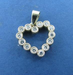 Yellow Gold and Diamond Heart Pendant