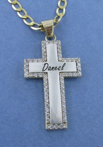 Gold Cross with name detail