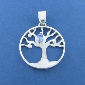 Tree of Life pendant with tanzanite